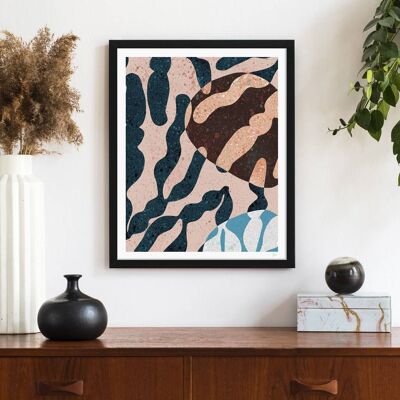 Terrazzo Abstrait Cellules Art Print A3 - 29.7 x 42cm