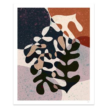 Terrazzo Abstrait Feuille Art Print A3 - 29,7 x 42 cm 4