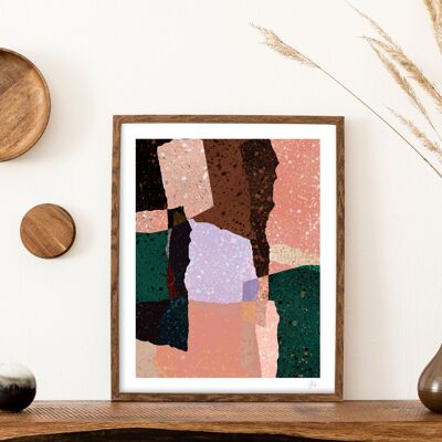 Terrazzo Abstract Squares Art Print A3 - 29.7 x 42cm