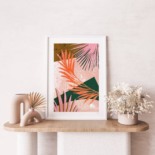 Colourful Terrazzo Leaf Abstract Art Print 2 A4- 21 x 29.7cm