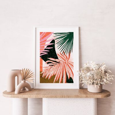 Colourful Terrazzo Leaf Abstract Art Print 3 A3 - 29.7 x 42cm