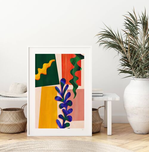 Colourful Abstract Leaf Art Print 1 A3 - 29.7 x 42cm