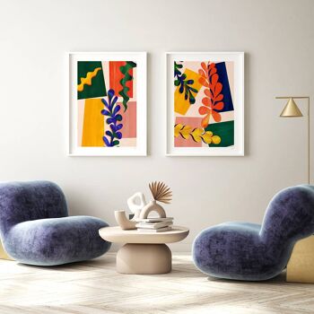 Impression d'art de feuilles abstraites colorées 1 A3 - 29,7 x 42 cm 4