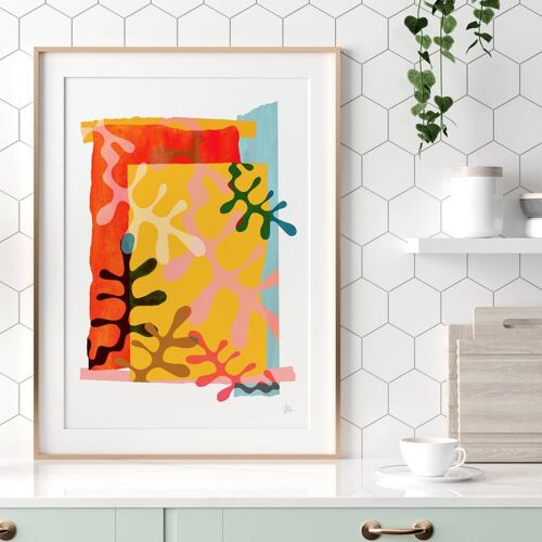 Abstract Seaweed Leaf Art Print A3 - 29.7 x 42cm