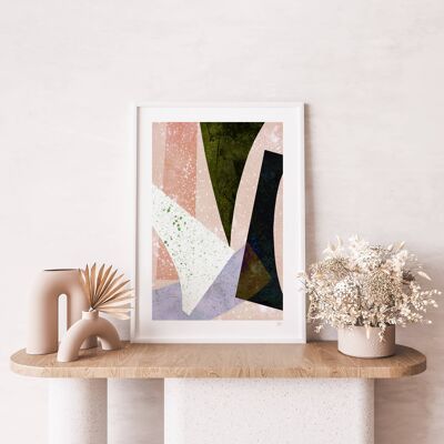 Abstract Geometric Shapes Art Print 2 A4- 21 x 29.7cm