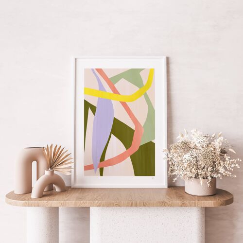 Pastel Abstract Cut Out Print 3 A4- 21 x 29.7cm