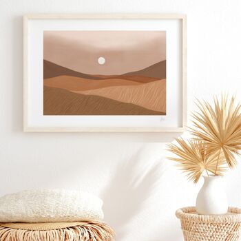 Earth Tone Sunrise Desert Landsape Art Print A4 - 21 x 29,7 cm 2