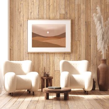 Earth Tone Sunrise Desert Landsape Art Print A4 - 21 x 29,7 cm 3