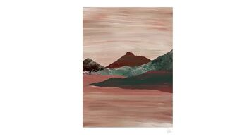 Impression d'art de paysage de montagne aux tons de terre A3 - 29,7 x 42 cm 2
