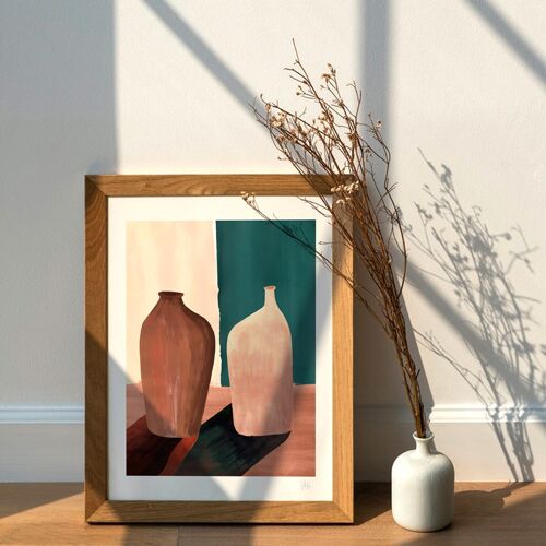 Bold Minimalist Contrast Vase Art Print A4- 21 x 29.7cm