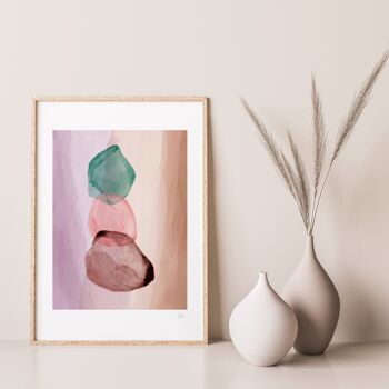 Jewel Toned Abstract Aquarelle Art Print A4 - 21 x 29,7 cm 1