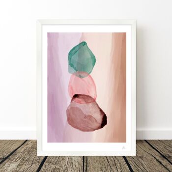 Jewel Toned Abstract Aquarelle Art Print A4 - 21 x 29,7 cm 3