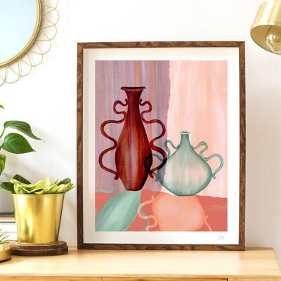 Malerischer abstrakter Vasen-Kunstdruck A3 - 29,7 x 42 cm