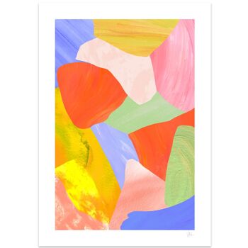 Rainbow Abstract Shell Collage Art Print A4 - 21 x 29,7 cm 3