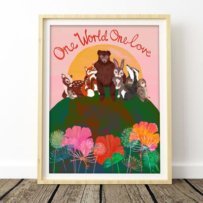 Woodland Animal Friends Art Print A4- 21 x 29.7cm