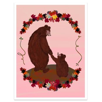 Maman ours et bébé ours Art Print A4- 21 x 29,7 cm 3