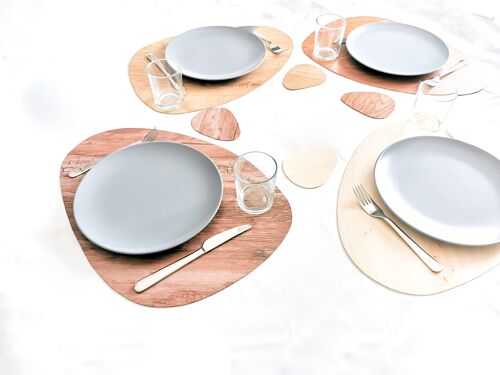 Set de Table PEBBLE Bois - ensemble de 4