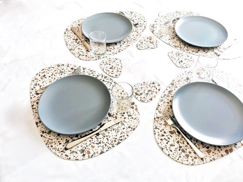 Set de Table PEBBLE Terrazzo - ensemble de 4