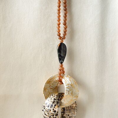 D16 necklace Faernia collection in wood and paper