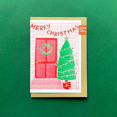 Festive Doorway Christmas Card
