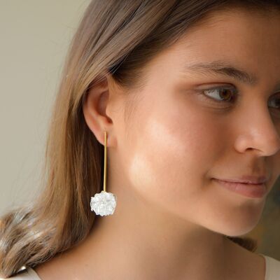 Colorless Murano Glass Crochet Earrings