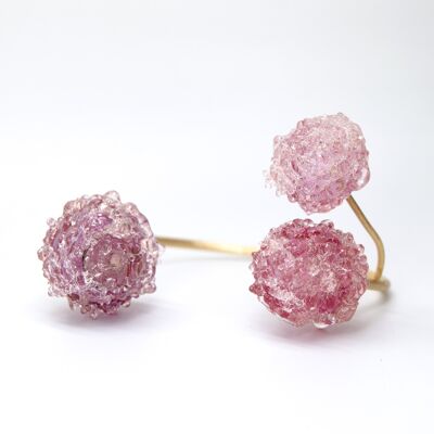 Pulsera CROCHET en cristal de Murano rosa