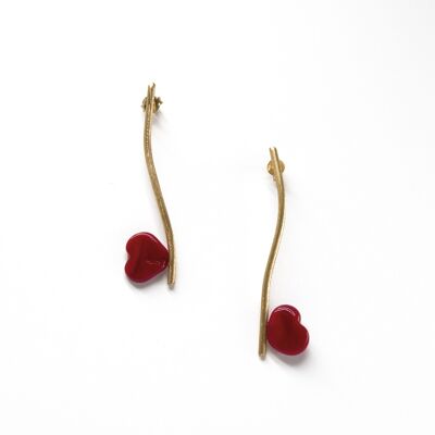 Small CUORE earrings in Murano glass