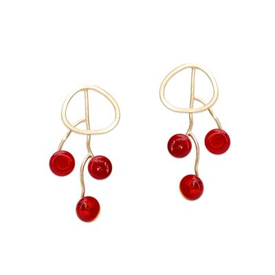 Aeria Plana earrings with red Murano glass