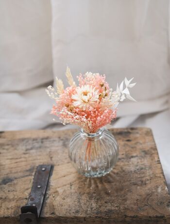 Ensemble petit vase boule et son bouquet de fleurs séchées "Summer Feeling" n° 1 2