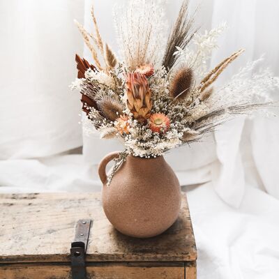Bouquet of orange and ivory dried flowers collection "Summer Feeling" n° 5
