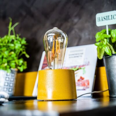 YELLOW CONCRETE CYLINDER LAMP