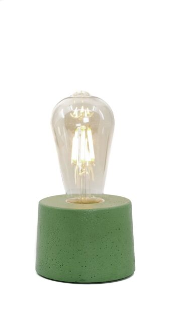 Lampe cylindre béton vert 2