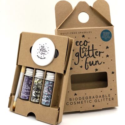 Eco Glitter Fun Sparkle 3pcs Blends 4 Kit en boîte - Violetta, Lollipop & Studio 54