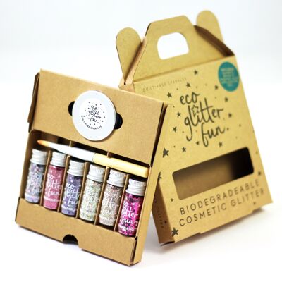 Eco Glitter Fun Sparkle 6 piezas Pinky Kit en caja