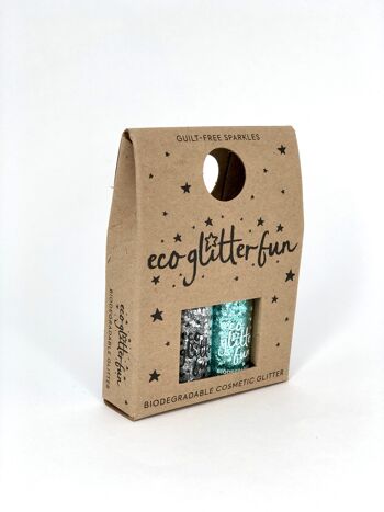 Eco Glitter Fun Sparkle Mini Box 2 - Argent et Aqua 1