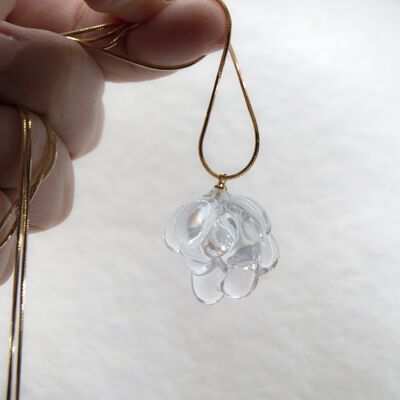 DROPS pendant in clear Murano glass