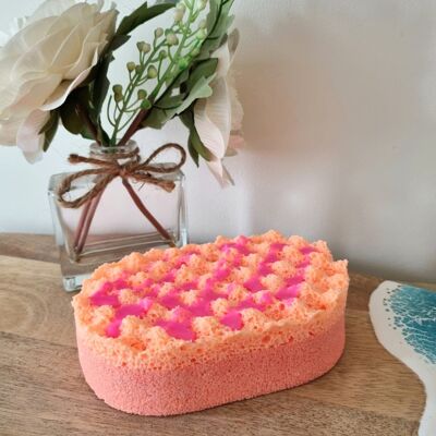 Esponja de masaje exfoliante con jabón para ensalada de frutas