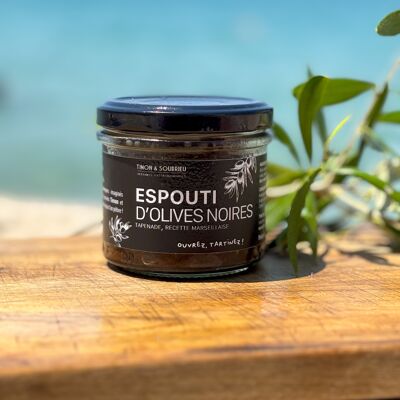 TAPENADE OLIVE NOIRE ET MOUTARDE ANGLAISE - ESPOUTI D'OLIVES NOIRES