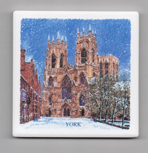 York Ceramic Coaster. Winter.