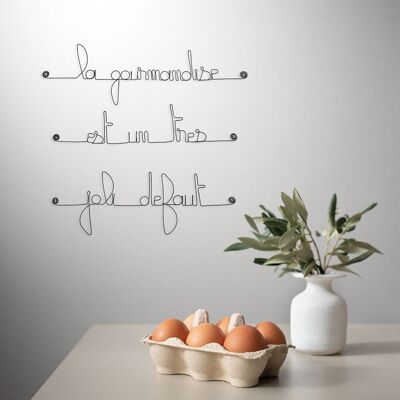 Decoración de pared con cita de cocina de metal - "La gula es una falla muy agradable" - para fijar - Joyería de pared