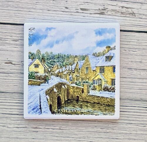 Ceramic Coaster, Castle Combe Winter.Wiltshire/ Cotswolds.