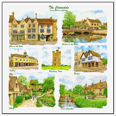 Untersetzer aus Keramik, Cotswolds Multi-Bild.