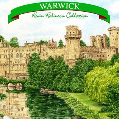 Tarjeta de felicitación del castillo de Warwick.
