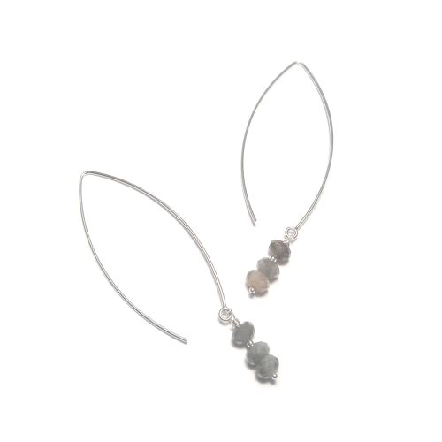 Boucles D'Oreilles En Argent 925 et Labradorite