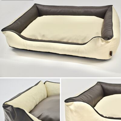 80x60 Braun-Creme Orthopädisches Hundebett Twixy M