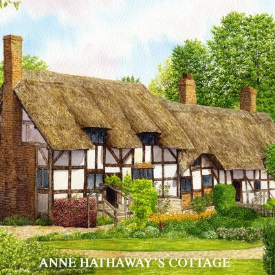 Coaster, Anne Hathaways Cottage, pays de Shakespeare, Warwickshire.