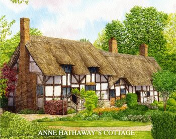 Coaster, Anne Hathaways Cottage, pays de Shakespeare, Warwickshire.
