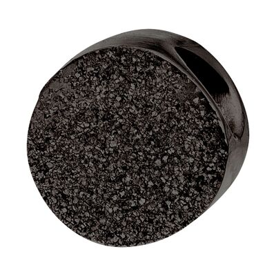 PURE - Pendente rotondo, 6 mm, diamantato, in acciaio inossidabile - nero