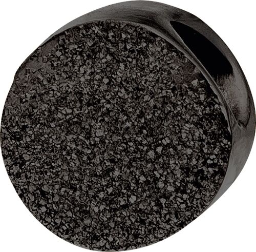 PURE - Anhänger rund, 8mm, diamantiert aus Edelstahl - schwarz
