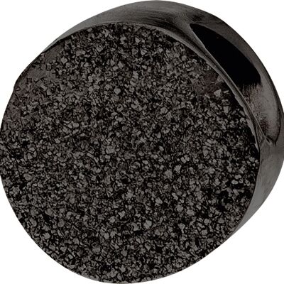 PURE - Colgante redondo, 8 mm, diamantado, de acero inoxidable - negro